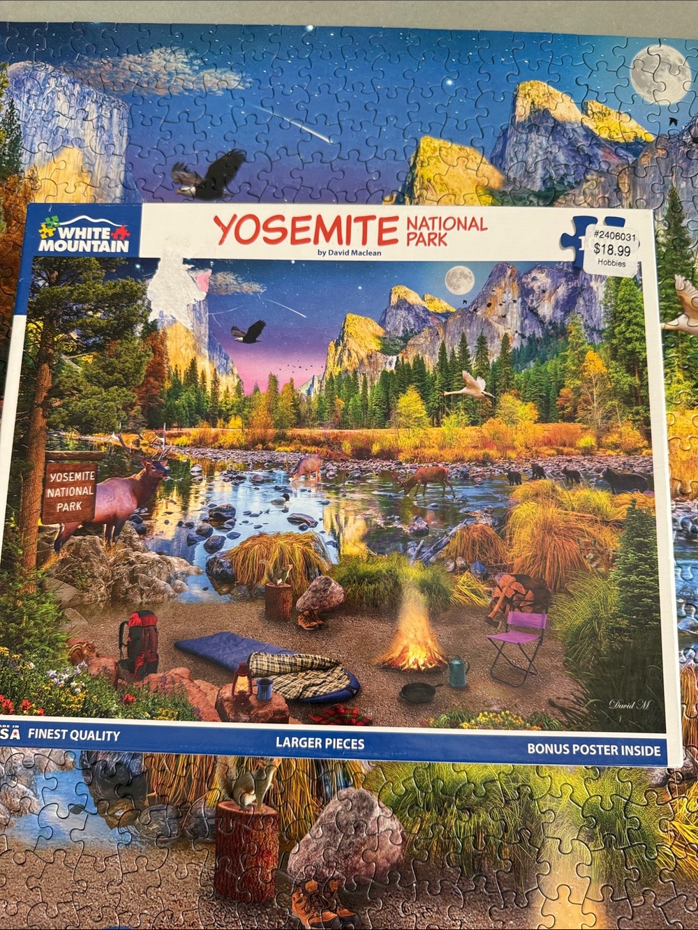 White Mountain Yosemite National Park Puzzle - Blue, Green, Gold, Purple, Brown